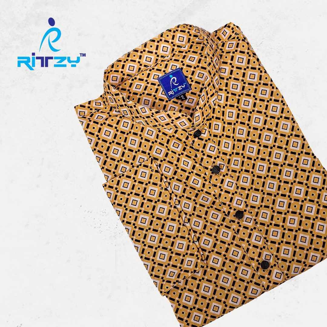 Bisque all over printed Panjabi for Men by Ritzy